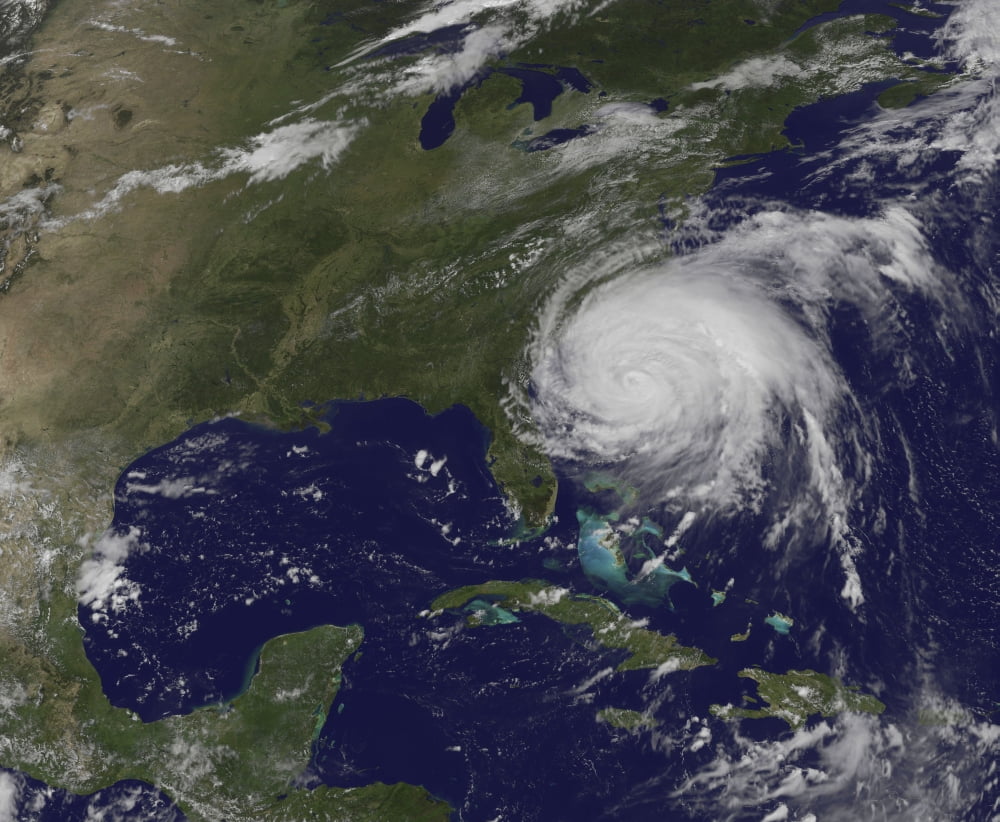Satellite view of Hurricane Irene Canvas Art - Stocktrek Images (31 x 26)