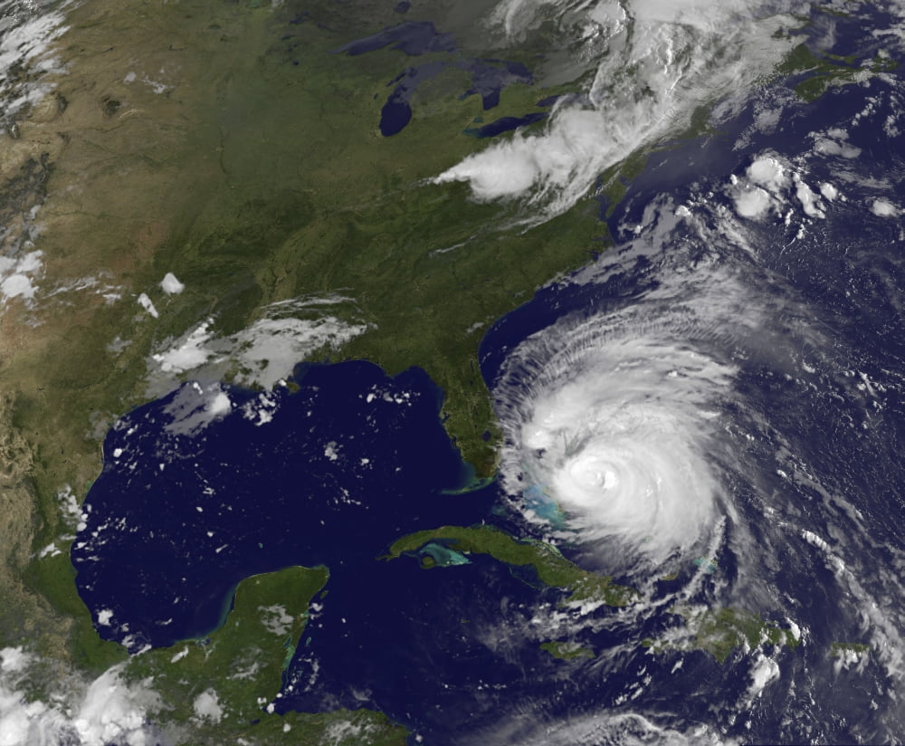 Satellite view of Hurricane Irene Canvas Art - Stocktrek Images (31 x 26)