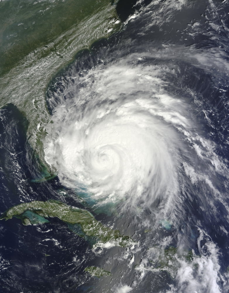 Satellite view of Hurricane Irene over the Bahamas Canvas Art - Stocktrek Images (25 x 32)