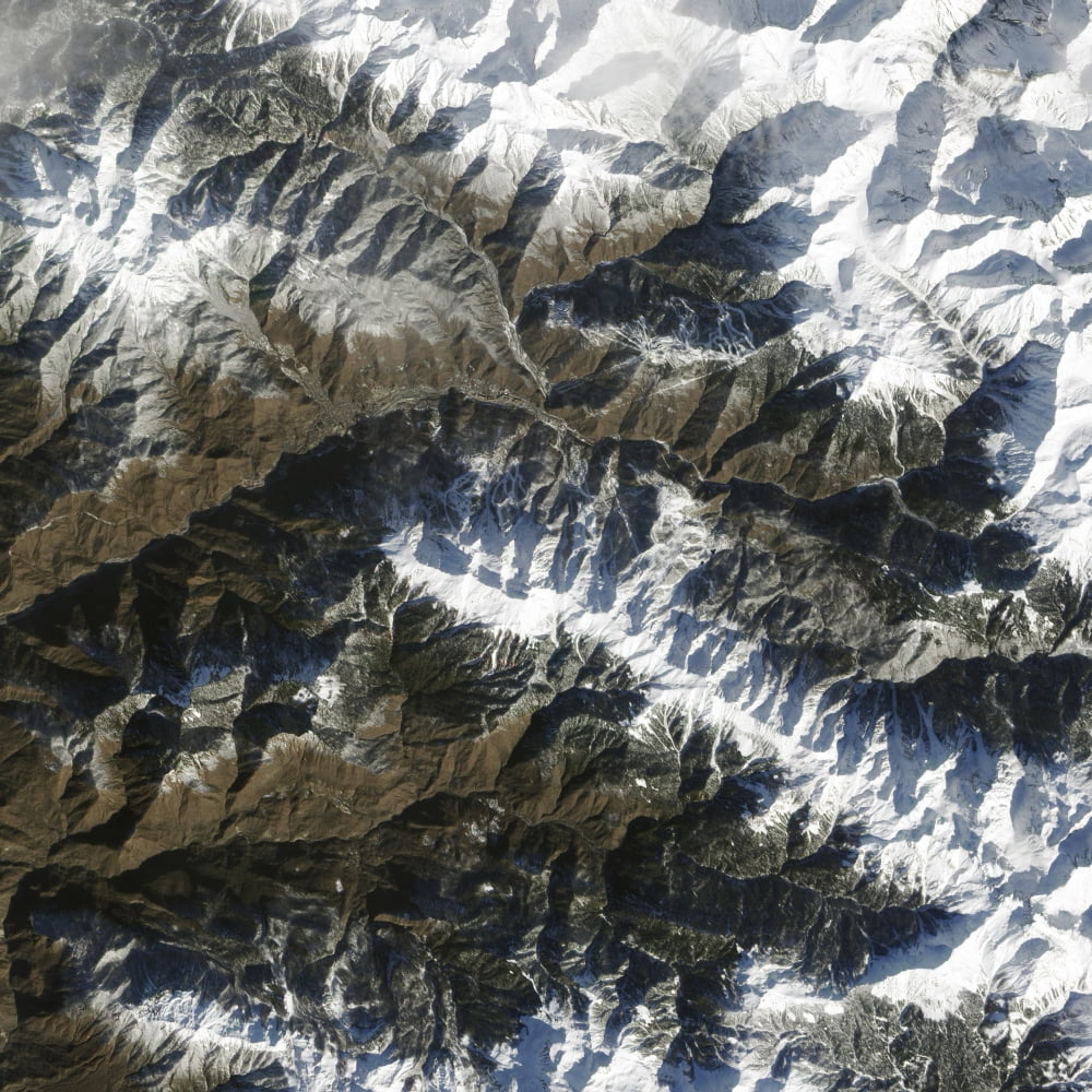 Satellite view of Krasnaya Polyana Russia Canvas Art - Stocktrek Images (29 x 29)