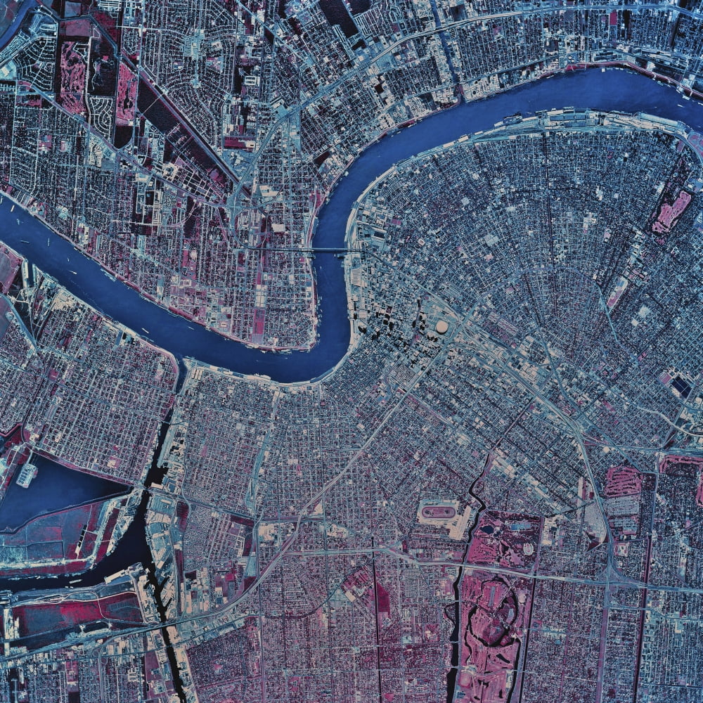 Satellite view of New Orleans Louisiana Canvas Art - Stocktrek Images (28 x 28)