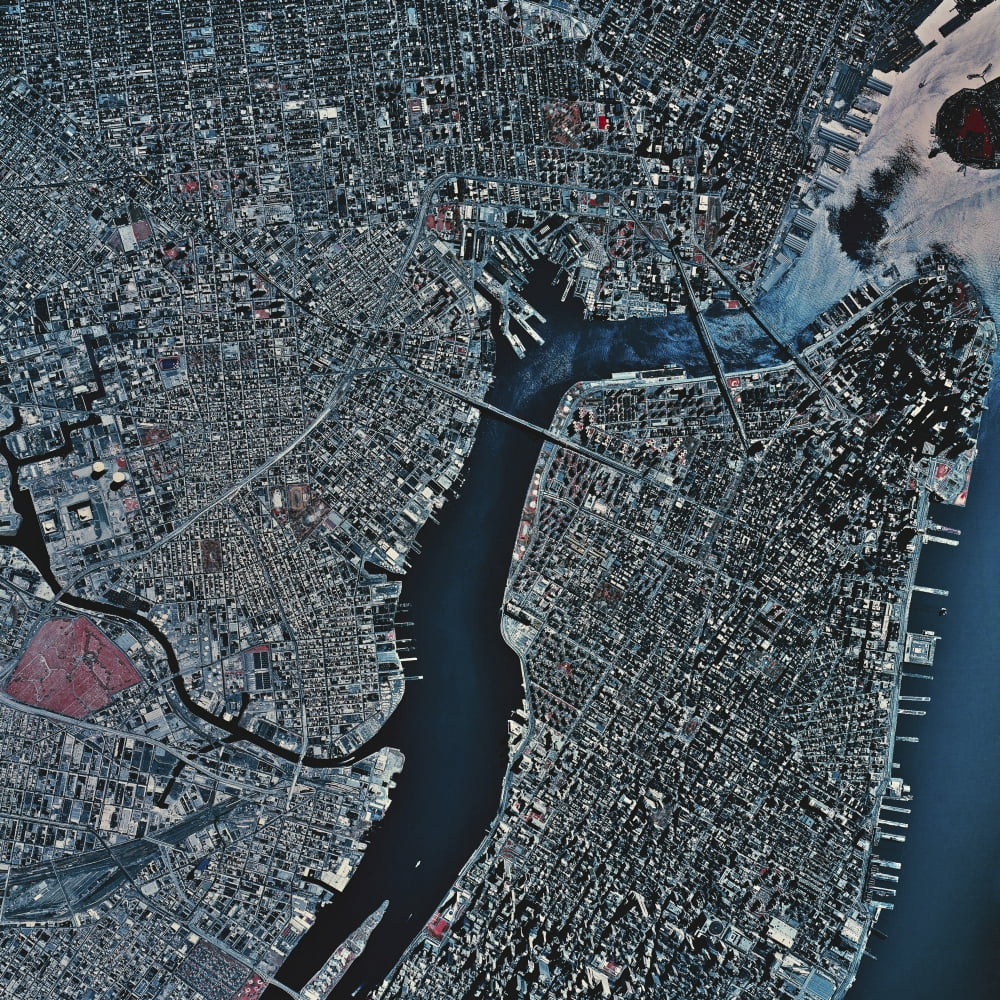 Satellite view of New York New York Canvas Art - Stocktrek Images (28 x 28)