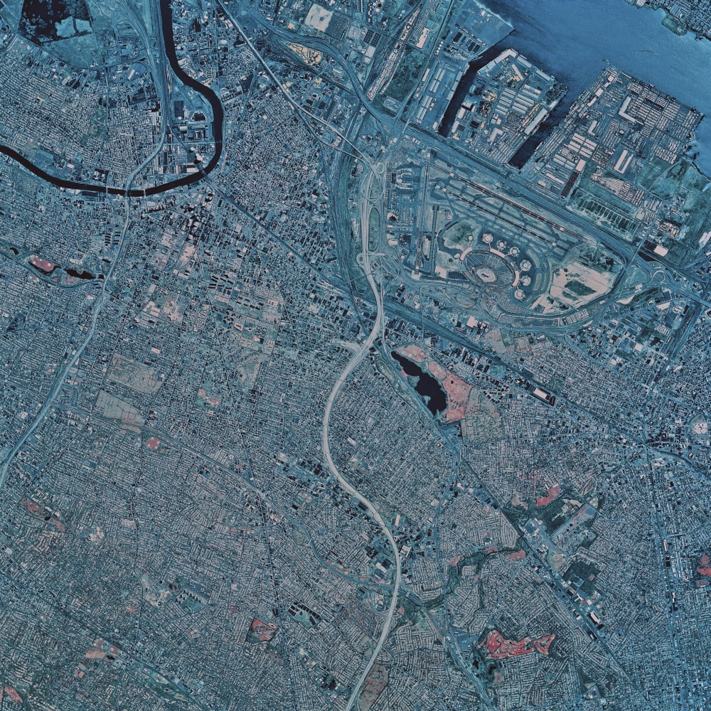 Satellite view of Newark New Jersey Canvas Art - Stocktrek Images (28 x 28)