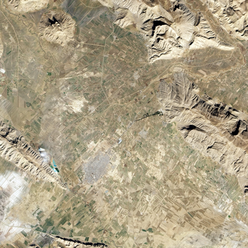 Satellite view of Persepolis and the surrounding region Canvas Art - Stocktrek Images (28 x 28)