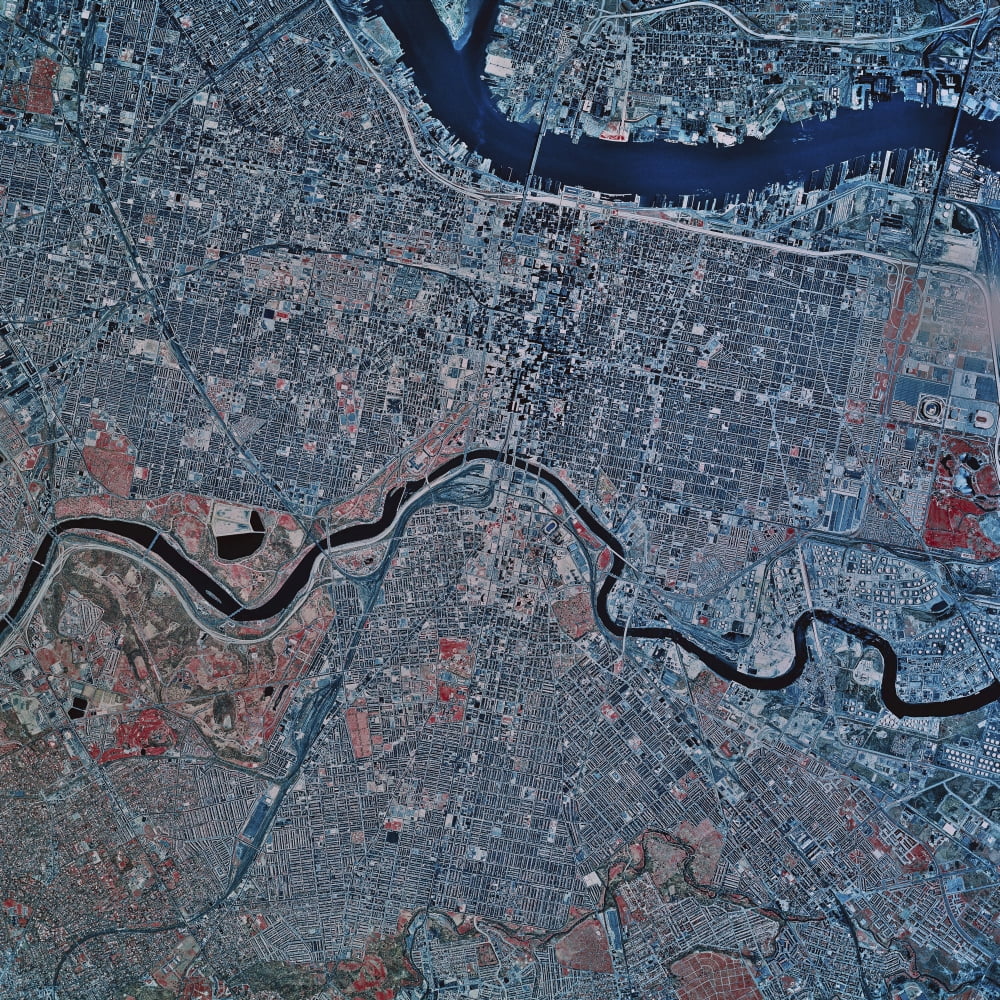 Satellite view of Philadelphia Pennsylvania Canvas Art - Stocktrek Images (28 x 28)
