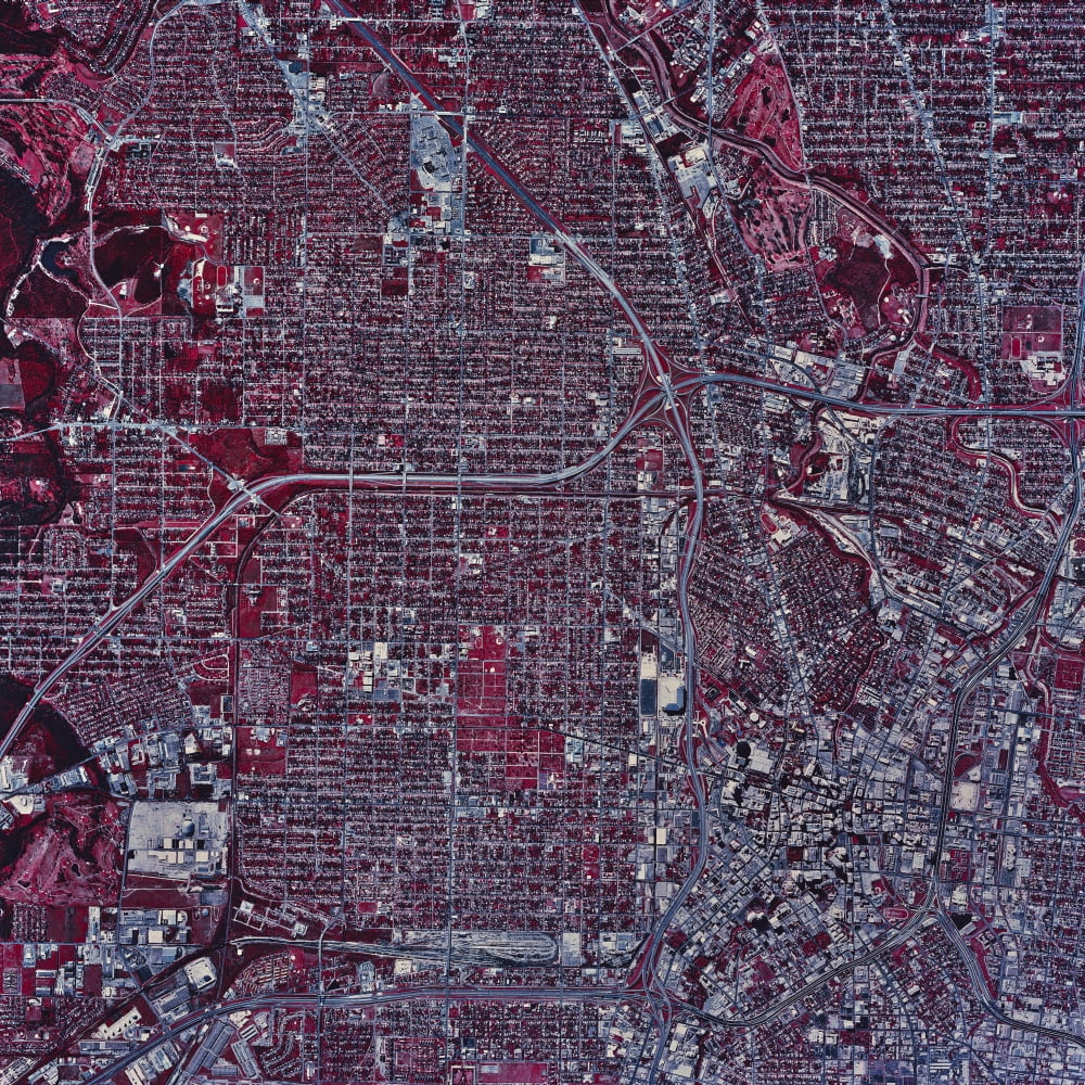 Satellite view of San Antonio Texas Canvas Art - Stocktrek Images (28 x 28)