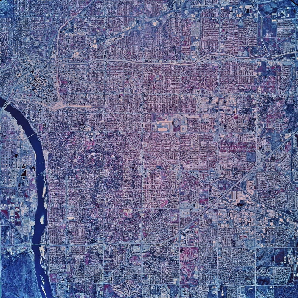 Satellite view of San Jose California Canvas Art - Stocktrek Images (28 x 28)
