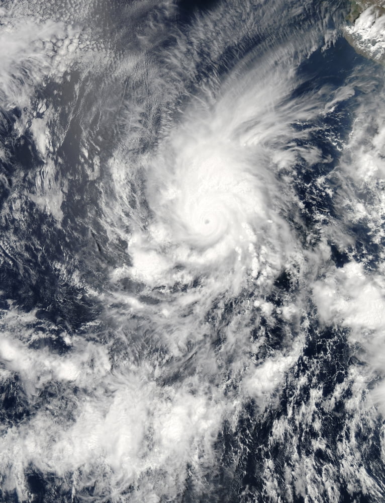 Satellite view of Tropical Cyclone Amanda Canvas Art - Stocktrek Images (25 x 32)