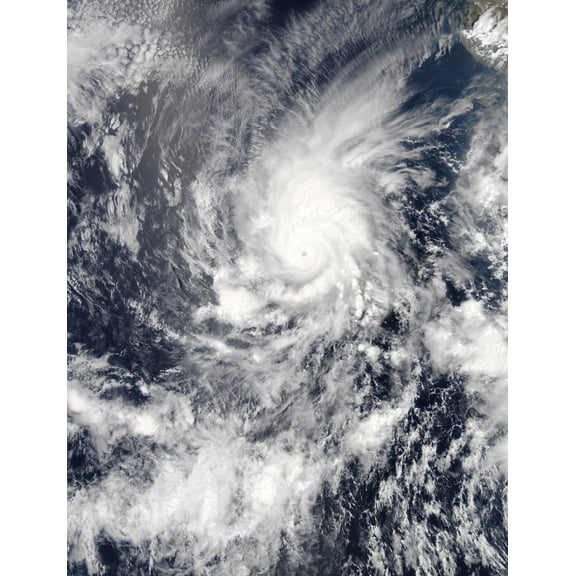 Satellite view of Tropical Cyclone Amanda Canvas Art - Stocktrek Images (25 x 32)