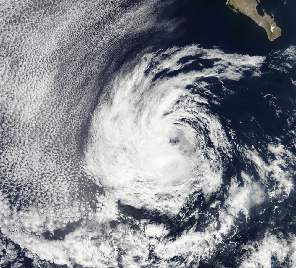 Satellite view of Tropical Depression Blas over the eastern Pacific Ocean Canvas Art - Stocktrek Images (30 x 27)