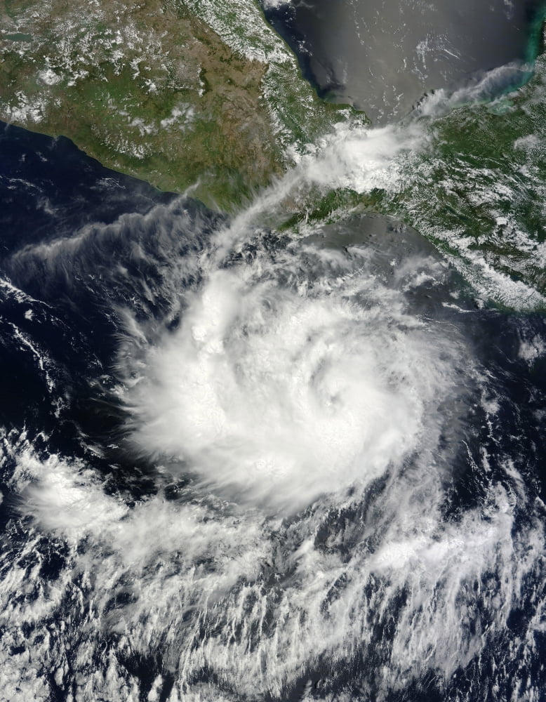 Satellite view of Tropical Storm Darby off the coast of Mexico Canvas Art - Stocktrek Images (25 x 33)