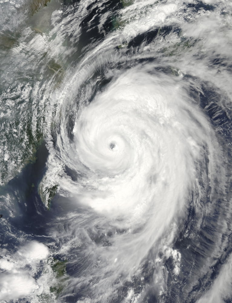 Satellite view of Typhoon Neoguri in the East China Sea Canvas Art - Stocktrek Images (25 x 32)
