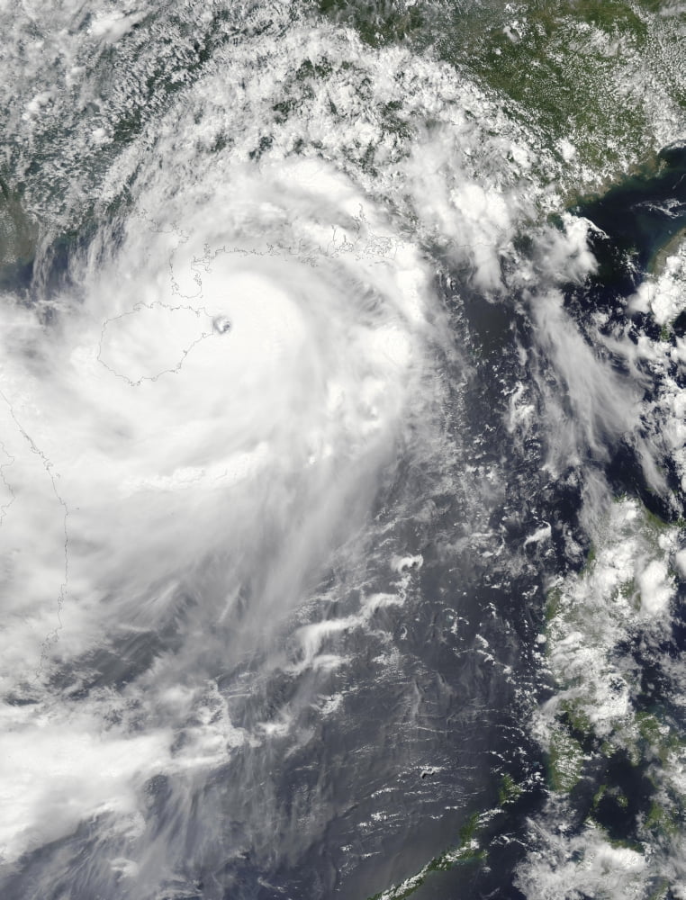 Satellite view of Typhoon Rammasun Canvas Art - Stocktrek Images (25 x 33)