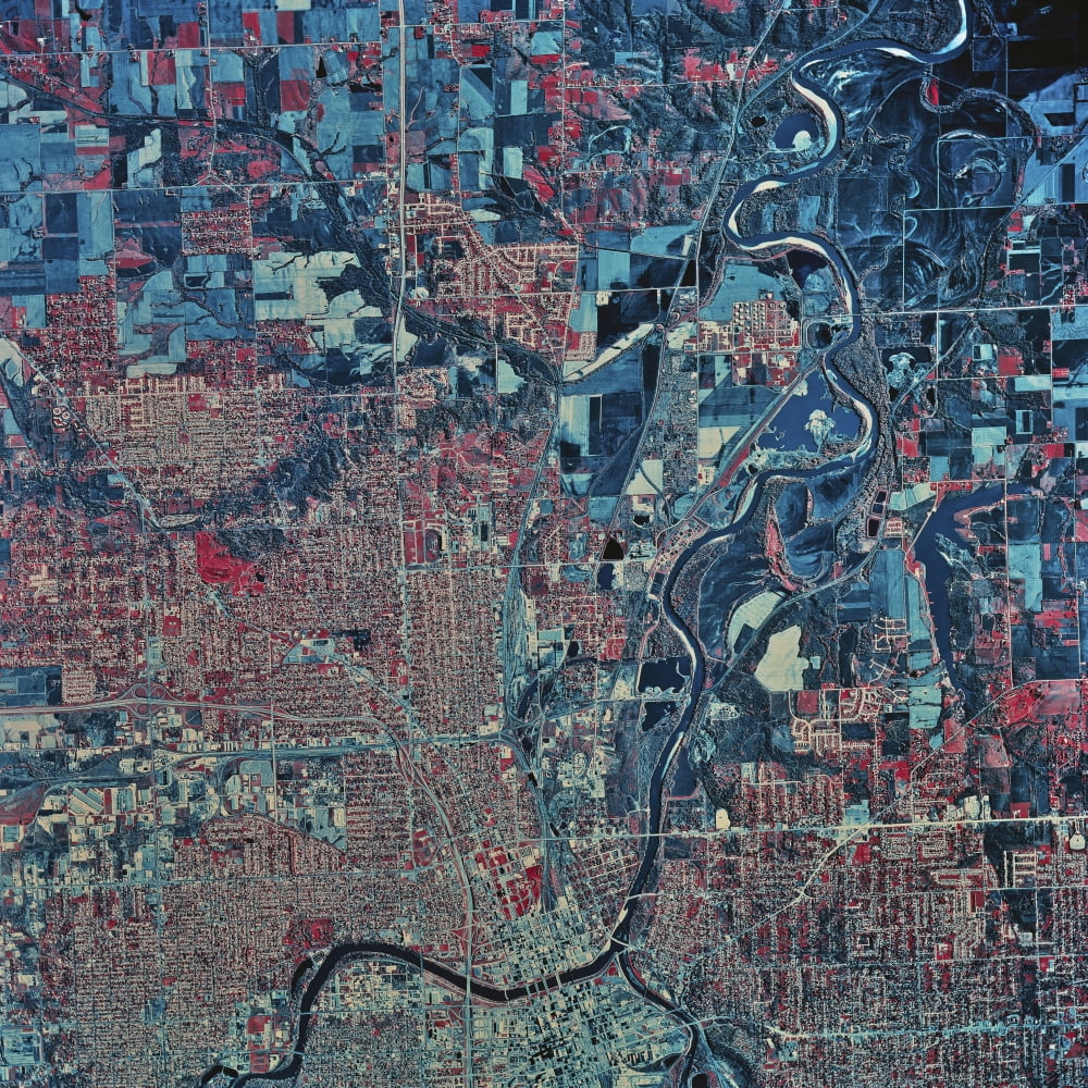 Satellite view of Washington DC Canvas Art - Stocktrek Images (28 x 28)