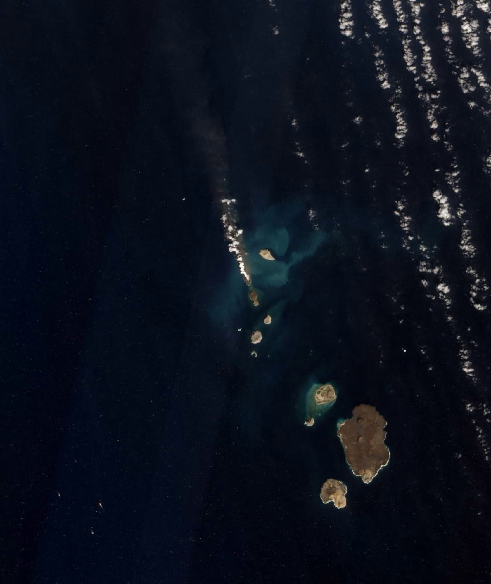 Satellite view of a new island forming in the Red Sea Canvas Art - Stocktrek Images (26 x 31)