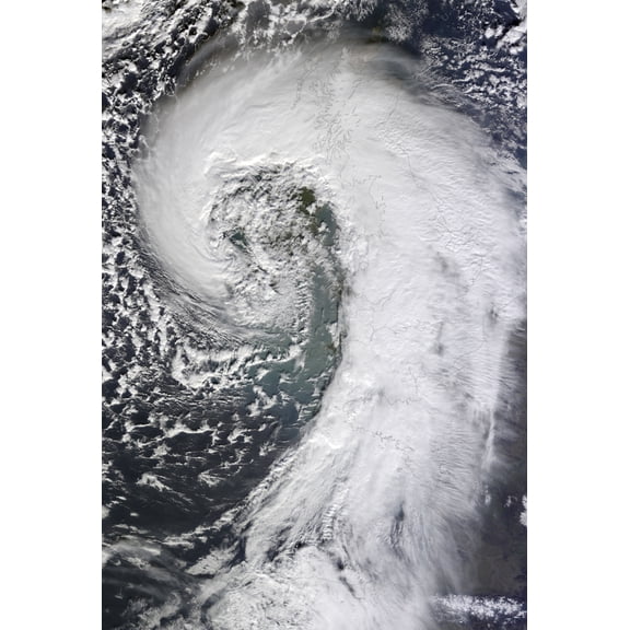 Satellite view of an extratropical cyclone Canvas Art - Stocktrek Images (23 x 34)