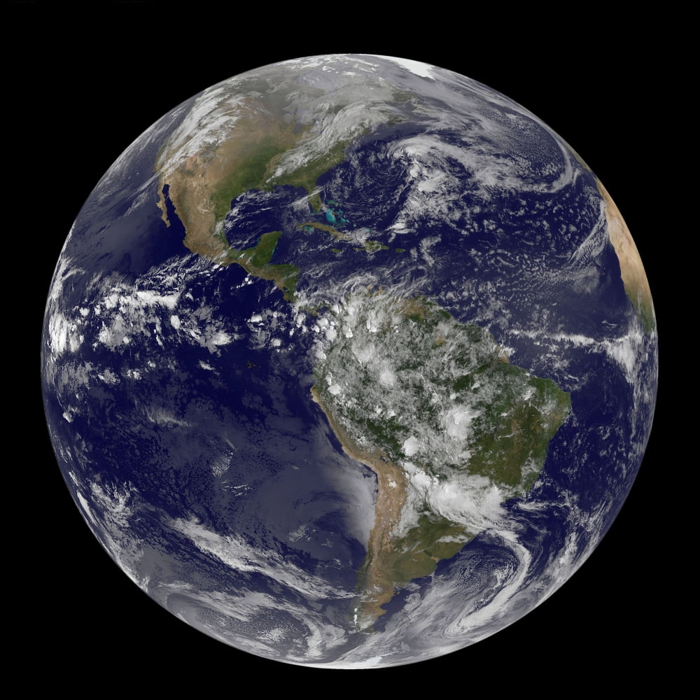 Satellite view of the Americas on Earth Day Canvas Art - Stocktrek Images (29 x 29)