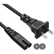 SatelliteSale UL Certified 18AWG 2-Prong to Round/Round Connector AC Universal Replacement Power Cable Universal Wire PVC Black Cord 15 feet