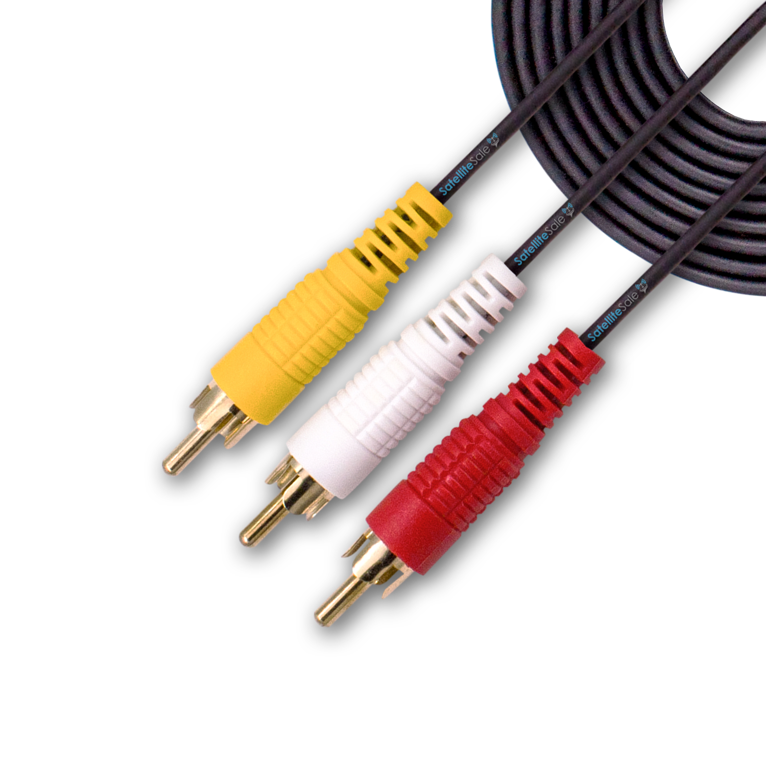 SatelliteSale 3 Male to 3 Male RCA Audio Video AV Composite Cable Universal  Wire PVC Black Cord 3 feet - Walmart.com