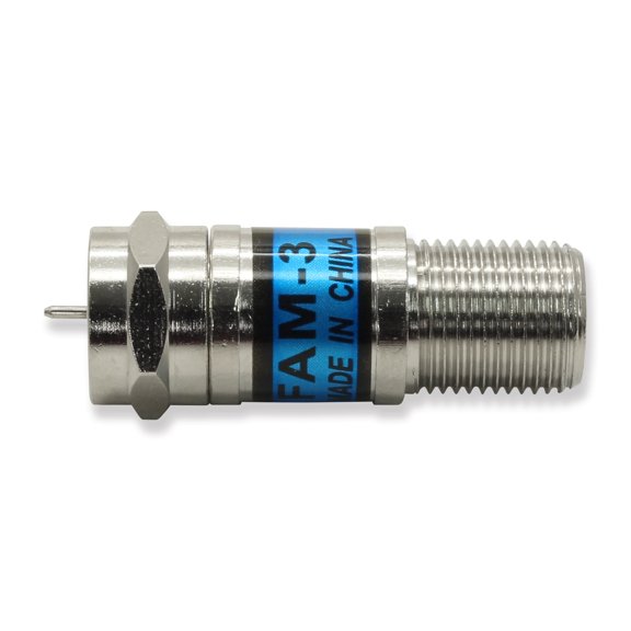 SatelliteSale 3 dB F-Type RF Attenuator 75 Ohm FAM Series Inline Coaxial Signal Reducer 5 MHz-3 GHz for CATV Cable Modem HDTV OTA Antenna RG6 RG59 RG11