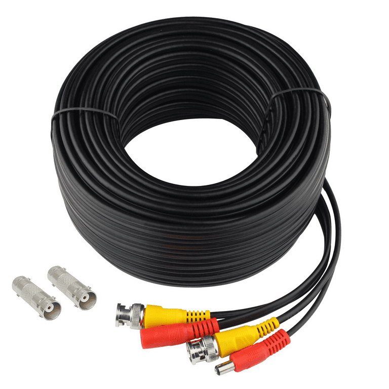 SatelliteSale 100ft CCTV BNC Cable, 2-in-1 Video and Power