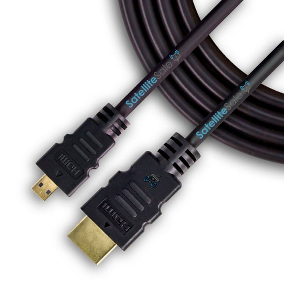 SatelliteSale Digital 1.4 Micro HDMI To HDMI 4K Cable Universal Wire PVC Black Cord 6 feet