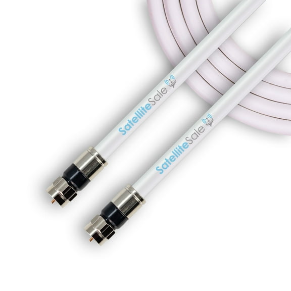 SatelliteSale Digital 75Ohm RG-6/U Coaxial Cable with F-Type Connector Indoor/Outdoor Universal Wire White Cord 10 feet