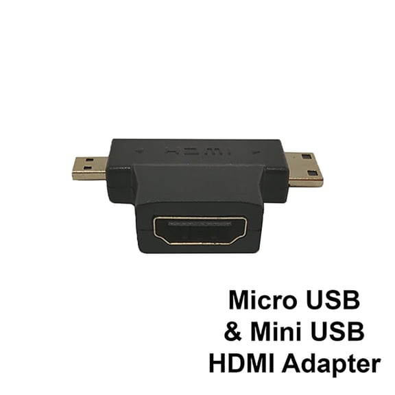 SatelliteSale Digital HDMI Female to Micro and Mini HDMI Male Adapter PVC Black