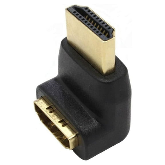 SatelliteSale Digital HDMI Male to Female Right Angle 4K HDR PVC Black Adapter 270 Degree