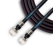 SatelliteSale Digital RG-6/U 75 Ohm Coaxial Cable with F-Type Male Waterproof Connectors Indoor Outdoor Universal Wire Black Cord 25 feet