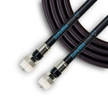 SatelliteSale Digital RG-6/U 75 Ohm Coaxial Cable with F-Type Waterproof Connectors Indoor/Outdoor Universal Wire Black Cord 3 feet