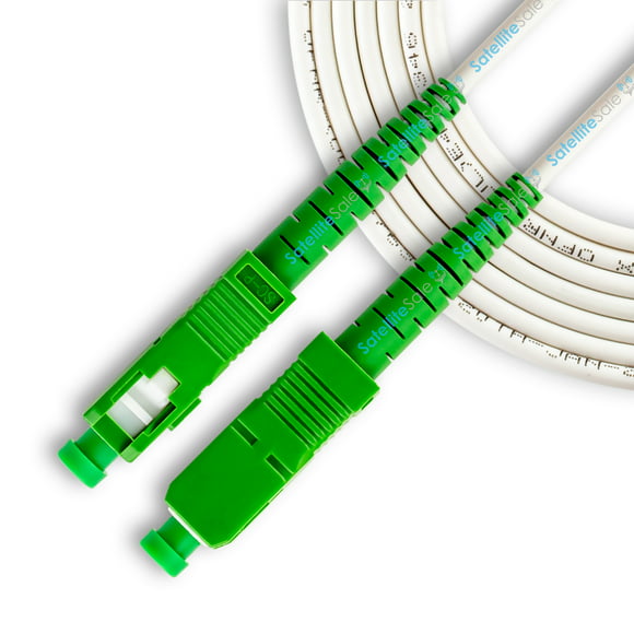 SatelliteSale Digital SC/APC Fiber Optic OFNR Patch Cable Simplex SC-Standard Connector 2.9mm O.D. Universal Wire White Cord 6 feet