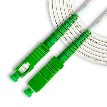 SatelliteSale Digital SC/APC Fiber Optic OFNR Patch Cable Simplex SC-Standard Connector 2.9mm O.D. Universal Wire White Cord 6 feet