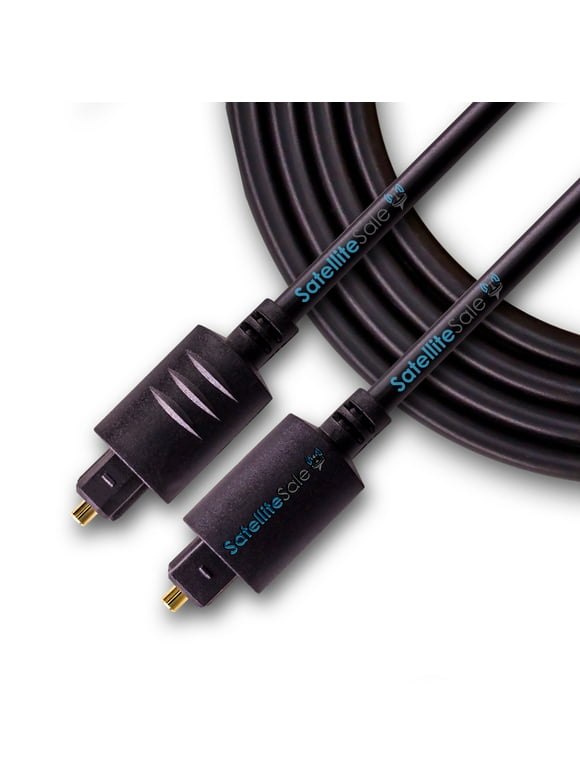 SatelliteSale Digital Toslink SPDIF Audio Optical Fiber Cable Universal Wire PVC Black Cord 1.5 feet