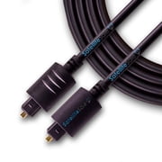 SatelliteSale Digital Toslink SPDIF Audio Optical Fiber Cable Universal Wire PVC for Television Sound Bar Home Theater with Gold-Plated Connectors Black Cord 10 feet