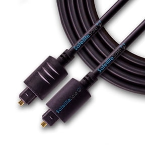 SatelliteSale Digital Toslink SPDIF Audio Optical Fiber Cable Universal Wire PVC for Television Sound Bar Home Theater with Gold-Plated Connectors Black Cord 6 feet