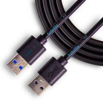 SatelliteSale Digital USB 3.0 Data Cable Male to Male Type A SuperSpeed Universal Wire PVC Black Cord 6 feet