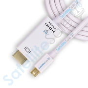 SatelliteSale Display Port DP Cable Male to Male Universal Wire PVC Compatible with Computers Mac Laptops Monitors White Cord 3 feet