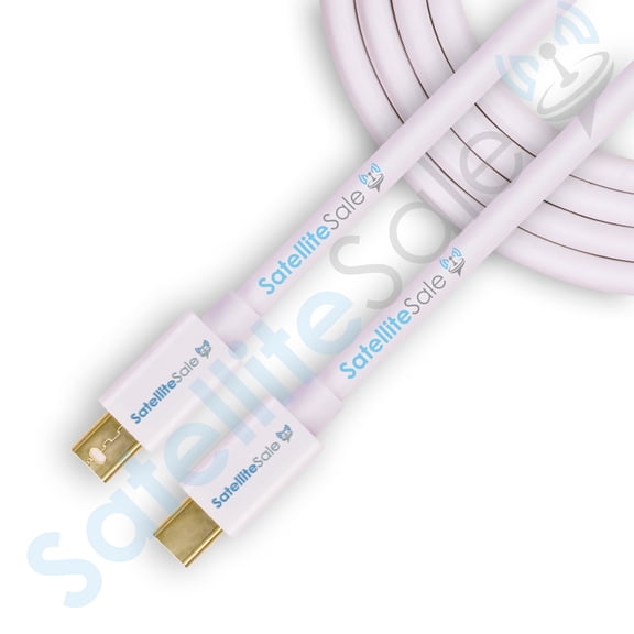 SatelliteSale Mini DisplayPort to Mini DisplayPort DP Cable Male to Male Universal Wire PVC Compatible with Computers, Laptops, Monitors, White Cord 3 feet