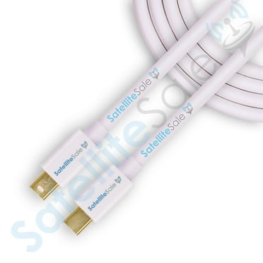SatelliteSale Mini DisplayPort to Mini DisplayPort DP Cable Male to Male Universal Wire PVC White Cord 6 feet