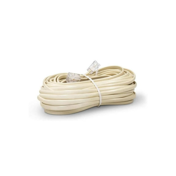 SatelliteSale RJ-11 Ethernet Telephone Cord Phone Cable Wire Ivory Beige 25 feet