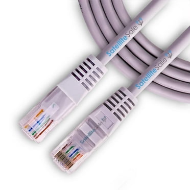 SatelliteSale RJ45 Cat-5e Network Ethernet UTP 4 Path Internet Cable 100 MHz 1000 Mbps Universal Wire Gray Cord 25 feet