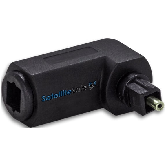 SatelliteSale Toslink Digital SPDIF Optical Male to Female Right Angle PVC Black Adapter