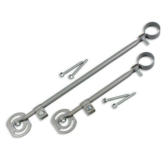 SatelliteSale Universal 2 Support Arms Adjustable Telescopic Monopoles Braces with Screws and Mastic Pitch Pads Short 19" and Long 33"