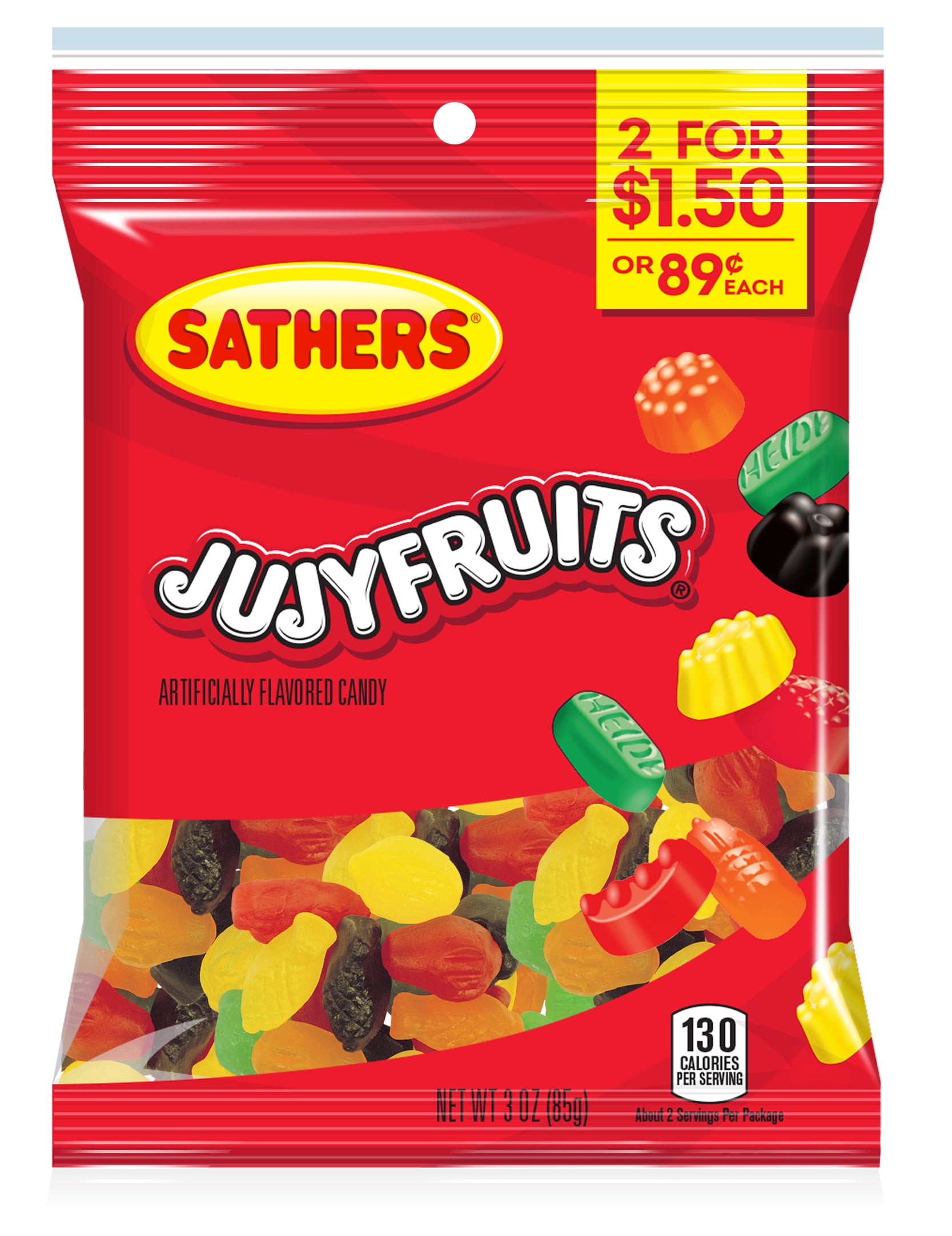 Sathers Jujyfruits Gummy Candy, 3 Ounce Bag