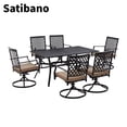 thumbnail image 1 of Satibano 7 Piece Outdoor Patio Dining Furniture Set- 6 Outdoor Swivel Dining Chairs and 1 Rectangular Outdoor Table Set for Lawn Garden, 1 of 7