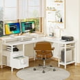 thumbnail image 1 of Satifur 66" L-Shaped Computer Desk, Reversible Office Desk, Gaming Desk for Home, White, 1 of 6
