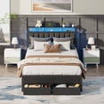 thumbnail image 1 of Satifur Full Bed Frame with 2 Drawers & Storage Headboard, Platform Metal Bed with 2 USB Ports and Outlets, No Box Spring Needed, 1 of 12