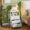 thumbnail image 1 of Satifur Nightstand,Vertical Dresser with Fabric Chest of Drawers & Storage for Bedroom,Living Room,White, 1 of 7