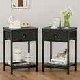 thumbnail image 1 of Satifur Set of 2 Nightstand for Bedroom,3-Tier End Table with Drawer,Black Oak Finish, 1 of 9
